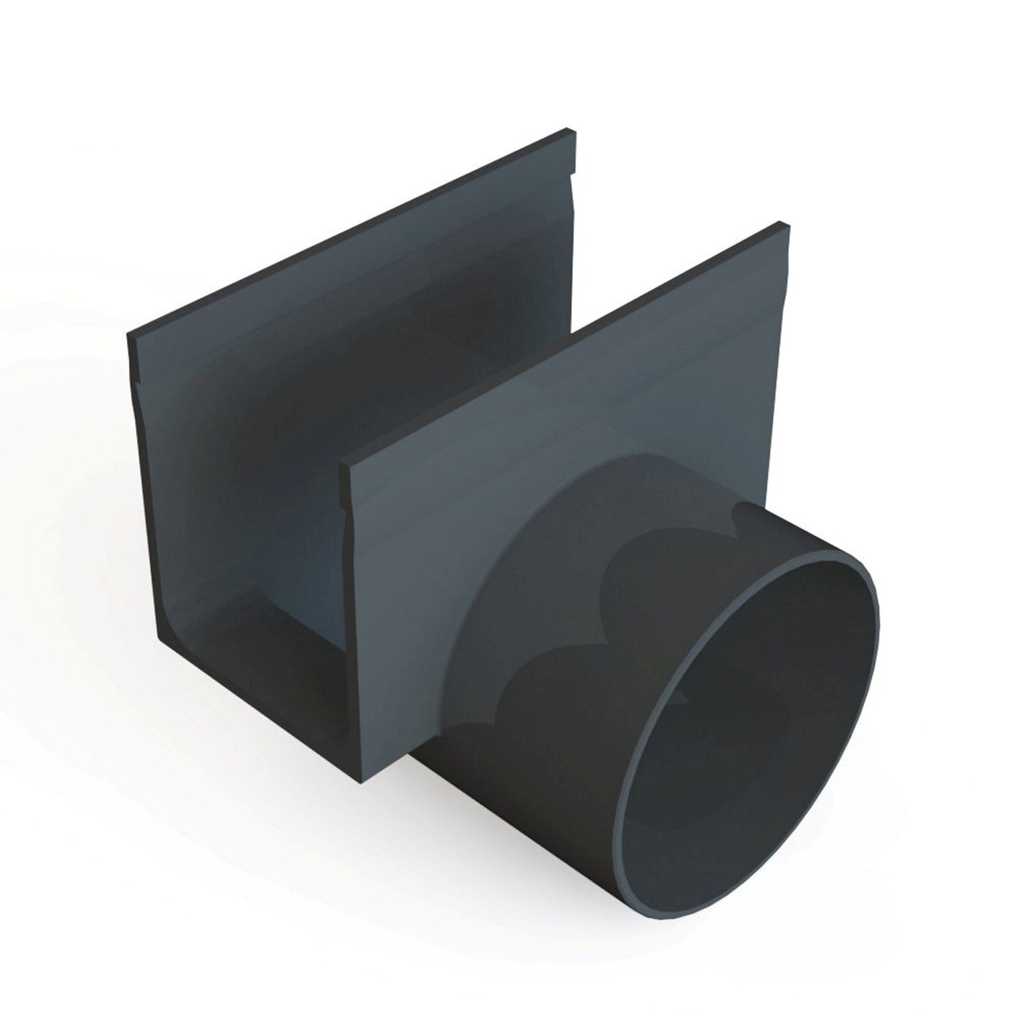 ACO side outlet, type SlimLine, PVC, grey, 80 mm