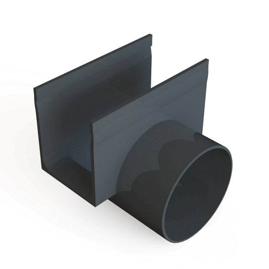 ACO side outlet, type SlimLine, PVC, grey, 80 mm