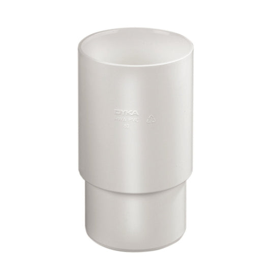 Toma de agua de lluvia extendida Dyka, PVC, pegamento interno x espiga cónica, blanco, 80 mm