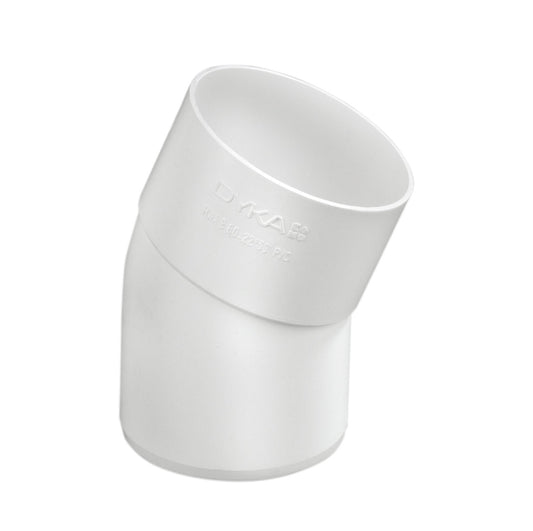 Codo de bajante Dyka de 22°, PVC, cola interior x espiga, blanco, 80 mm