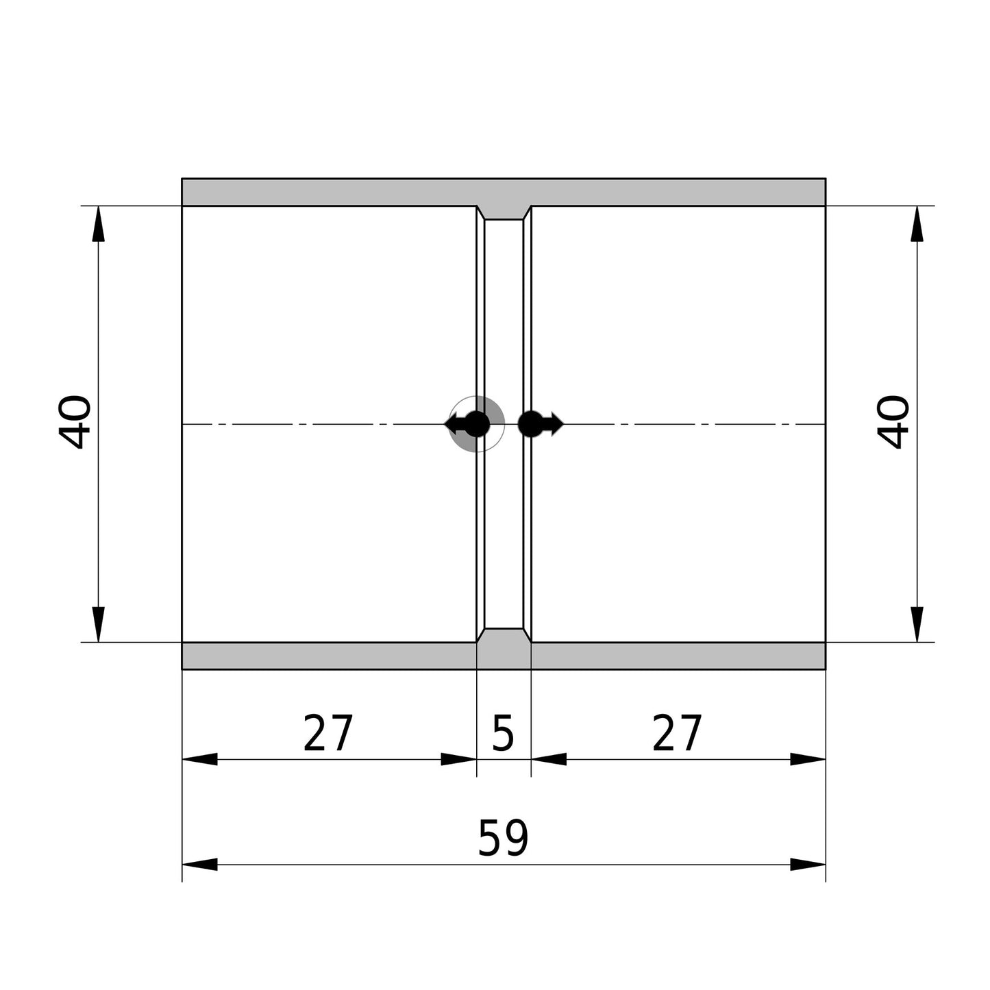 Zócalo Wavin, PVC, 2x pegamento interior, gris, KOMO, 40 mm