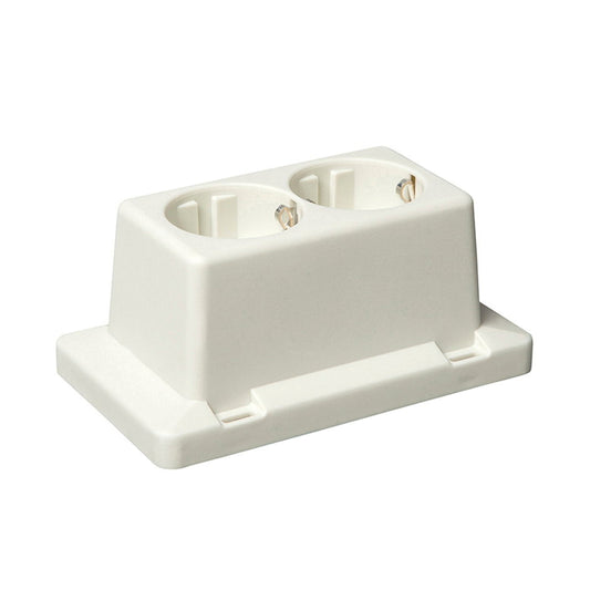ABB mounting cover + double wall socket for junction box 3611, 70 x 125 mm