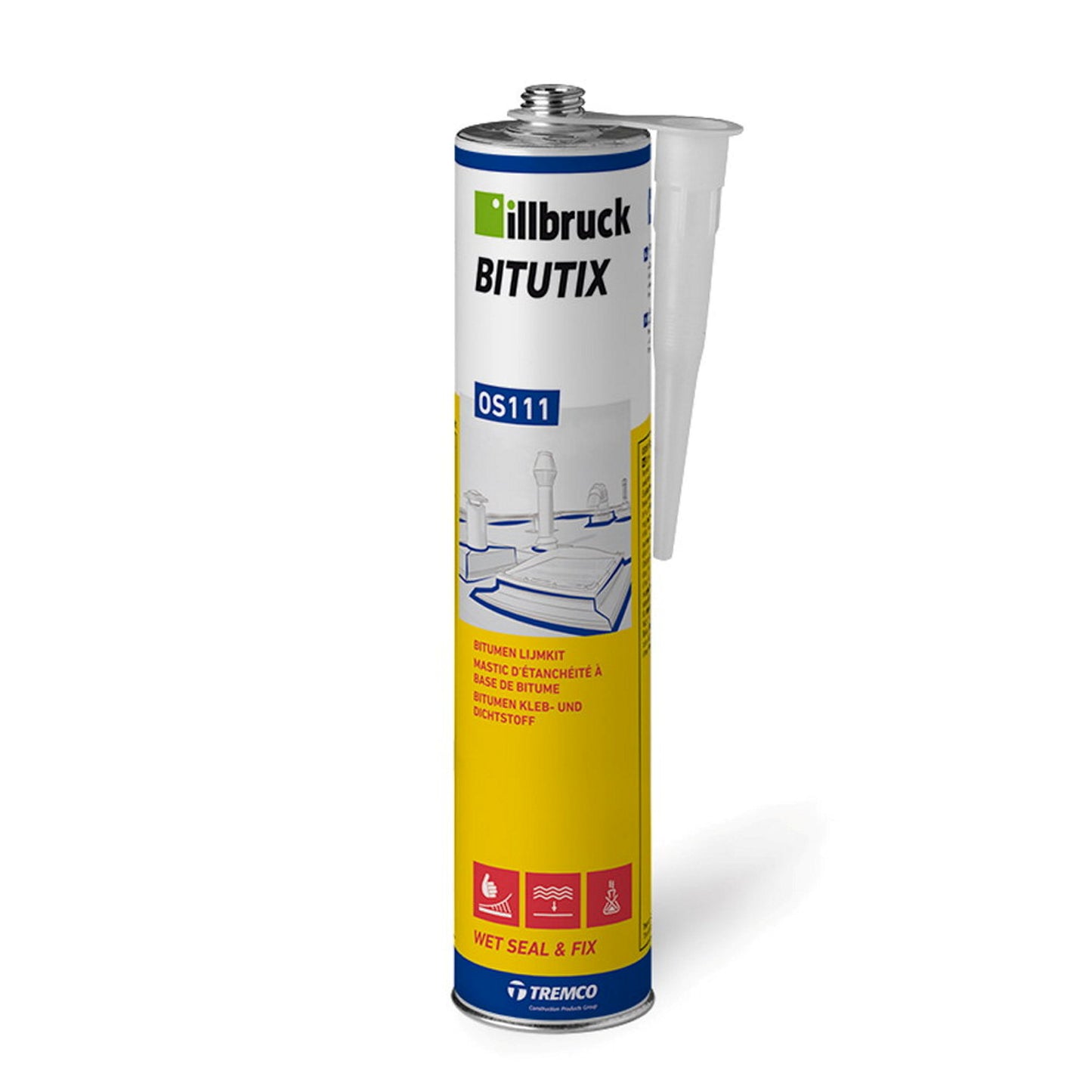Sellador bituminoso illbruck, tipo OS111, cartucho de 310 ml
