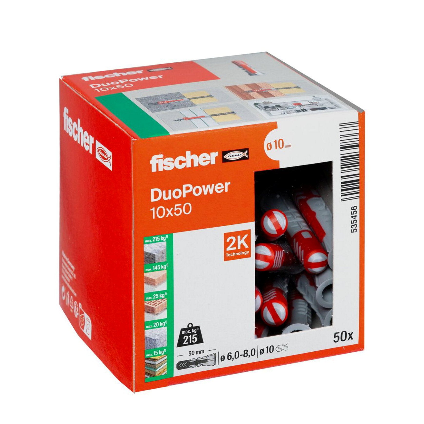 Fischer plug, type DuoPower, 10 x 50 mm, box à 50 stuks – Wildkamp Curaçao