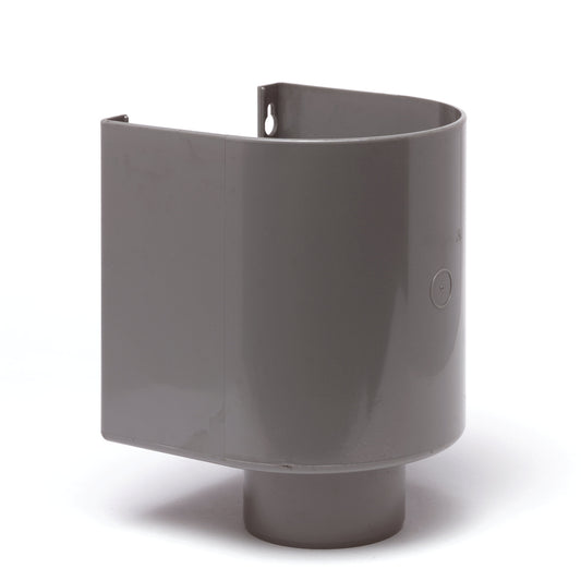 Dyka rainwater hopper head, PVC, half-round, grey, 100 mm