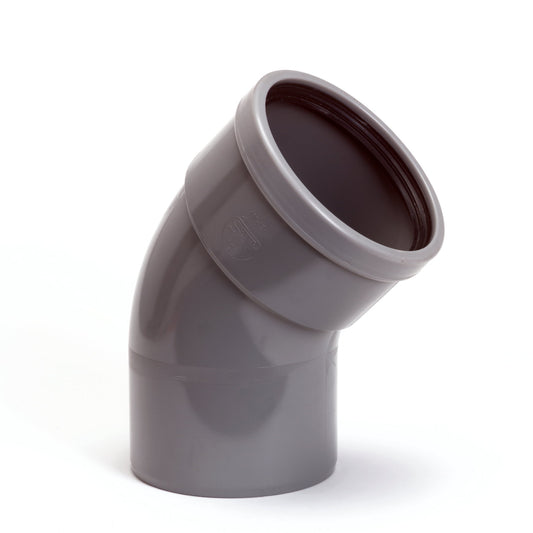 Curva Wavin de 45°, PVC, manguito x espiga, gris, KOMO, SN4, 160 mm