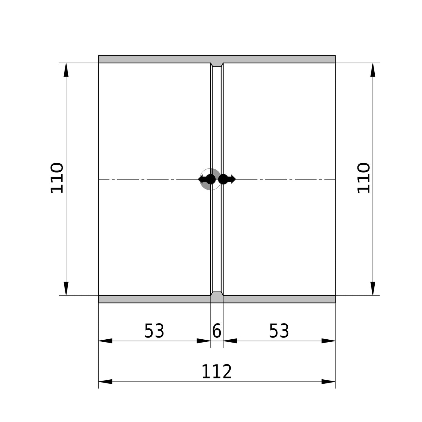 Zócalo Wavin, PVC, 2x pegamento interior, gris, KOMO, 110 mm