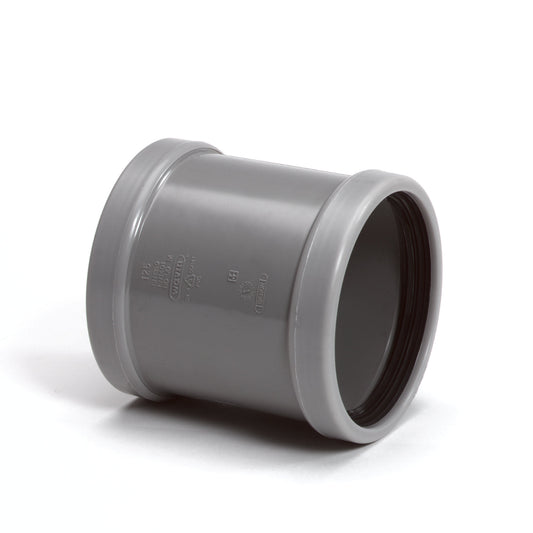 Wavin repair socket, PVC, 2x cuff, grey, KOMO, SN4, 200 mm