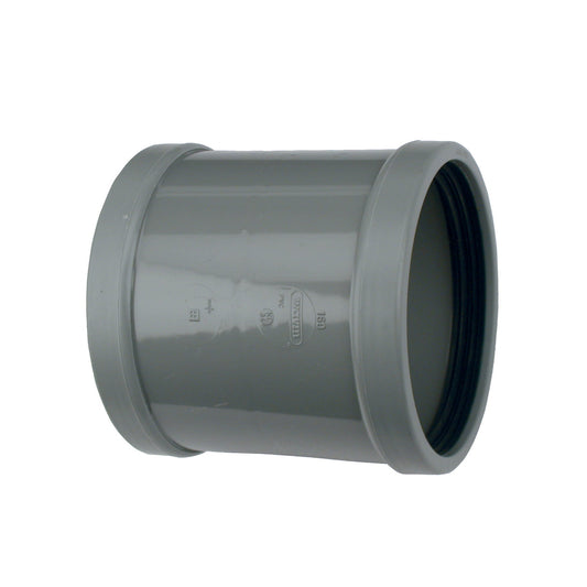 Casquillo de ajuste a presión Wavin, PVC, 2 manguitos, gris, KOMO, SN8, 110 mm