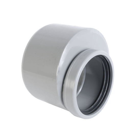 Wavin reducing ring, PVC, eccentric, spigot x cuff, grey, KOMO, SN4, 125 x 110 mm