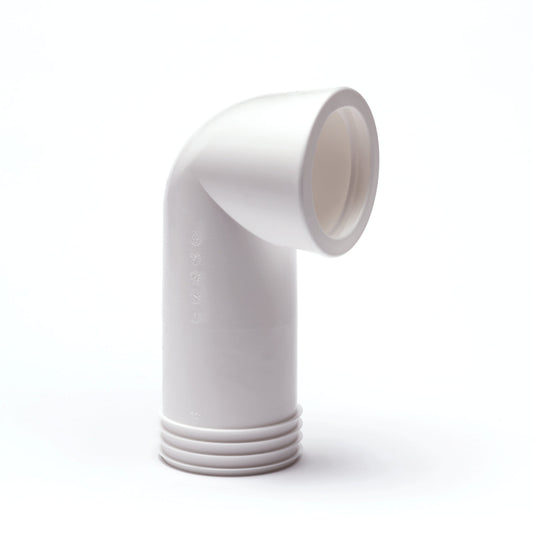 Wisa toilet drain bend 90°, no. 301A, l = 180 mm, Ø 100/110 mm, white