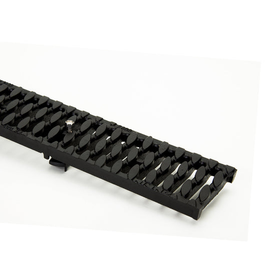 Anrin slot grate, type KE-100/KF-100, cast iron, with grate fastening, E600, 50 x 12.3 cm