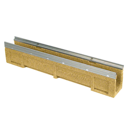 Anrin drainage channel, KE-100, polymer concrete, excl. grate, galvanized edge, 100x13,6x15 cm