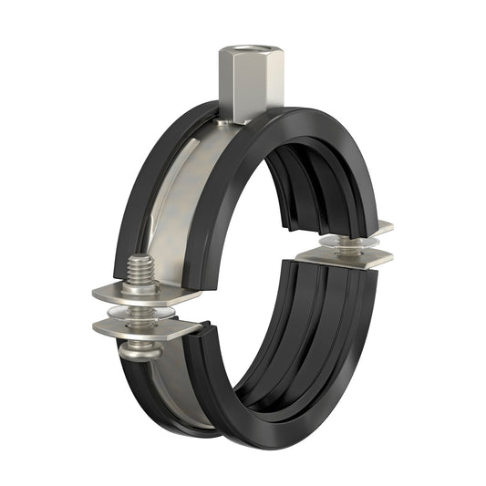 Flamco BRS pipe clamp with insert, stainless steel, M8/M10, 32 - 36 mm, for pipe 1”