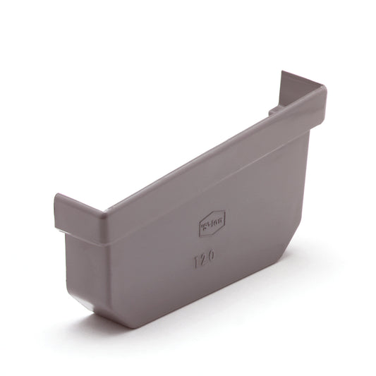 S-lon end piece, PVC, 95 mm, grey, right