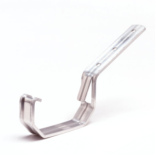 S-lon gutter bracket for Mini box gutter, aluminum, no. 3, 95 mm, grey, bent at 45°