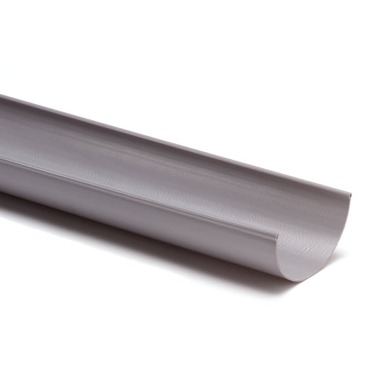 S-lon half round gutter, PVC, 4", grey, l = 4 m