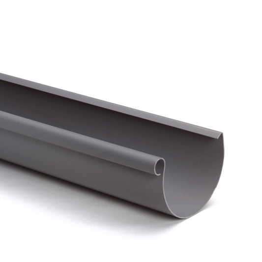 S-lon half round gutter, PVC, grey, 150 mm, l = 4 m