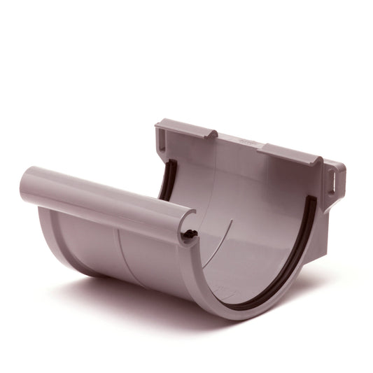 ‌S-lon connecting piece for half round gutter, PVC, clamp, grey, 150 mm