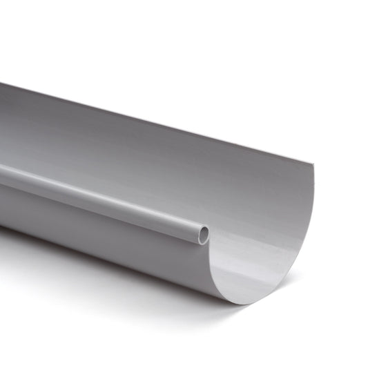 Nicoll Techtan half round gutter, PVC, light grey, RAL 7047, 170 mm, l = 4 m