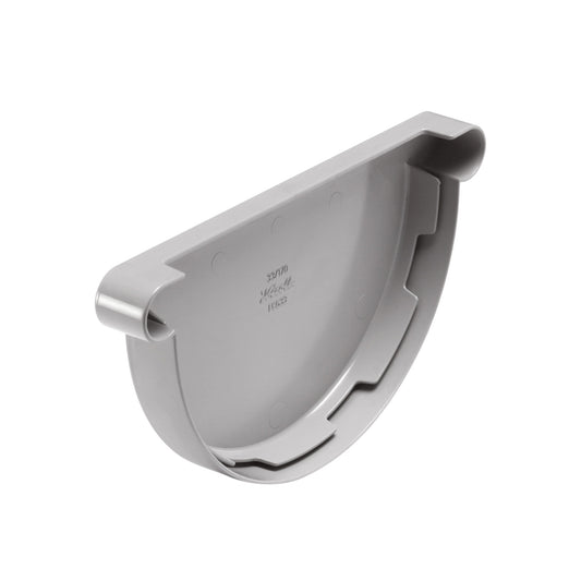 Nicoll Techtan end piece for half round gutter, PVC, left/right, 170 mm, light grey