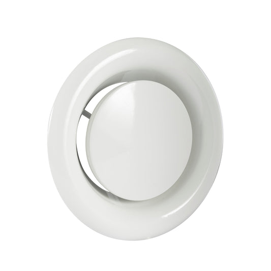 Nedco extraction valve with connection socket, steel, white, h = 5 mm, Ø 125 mm