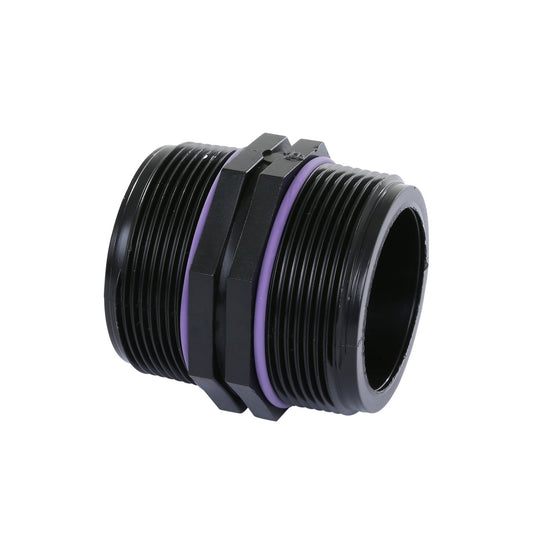 Self-Seal double nipple, PP, 2x male thread, 6 bar, ¾" x ¾"