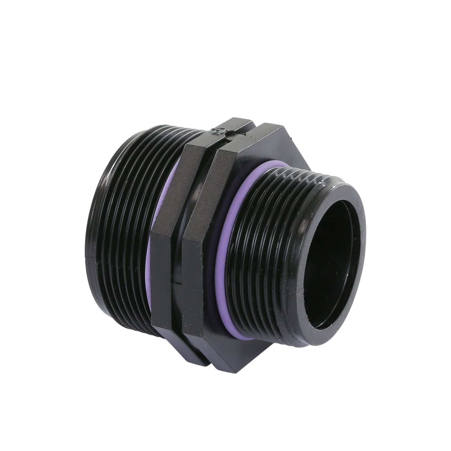 Self-Seal double reducing nipple, PP, 2x male thread, 6 bar, 1" x ½"
