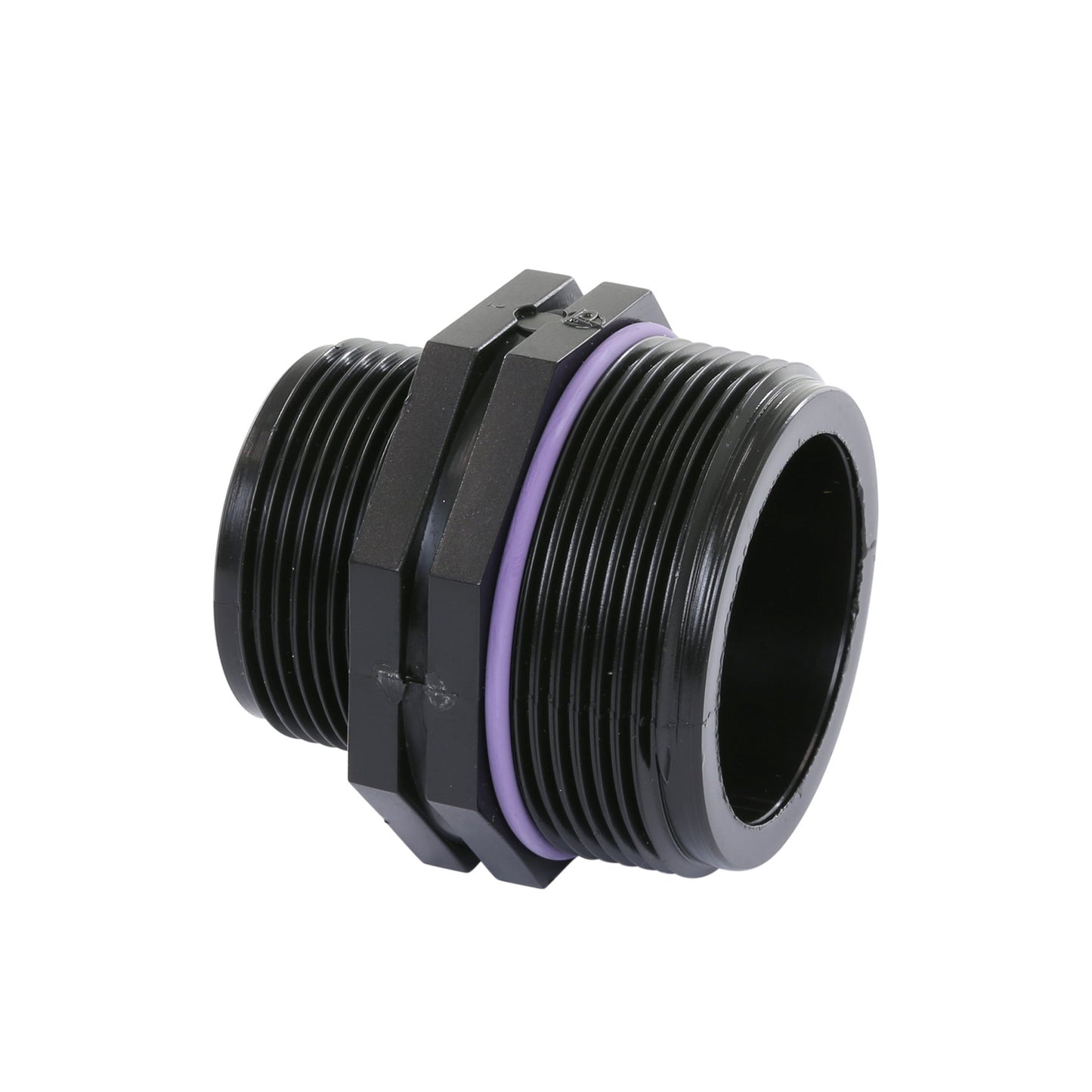 Self-Seal double reducing nipple, PP, 2x male thread, 6 bar, 1" x ½"