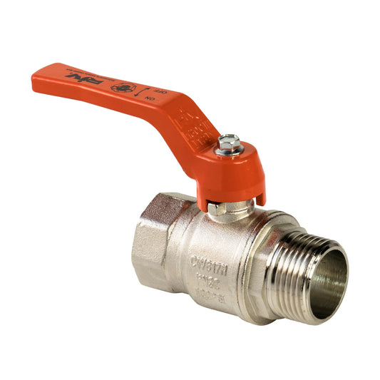 RIV ball valve, chrome-plated brass, male x female thread, type 4330, 25 bar, 2"