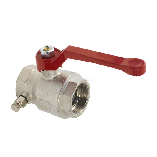 RIV ball valve, chrome-plated brass, 2x female threadtype 4610, full flow, 15 bar, 1"