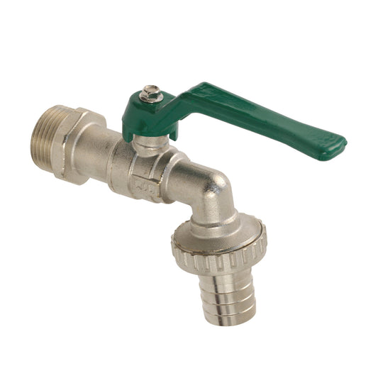 RIV tap ball valve, chrome-plated brass, type 5600, with hose barb, 1"