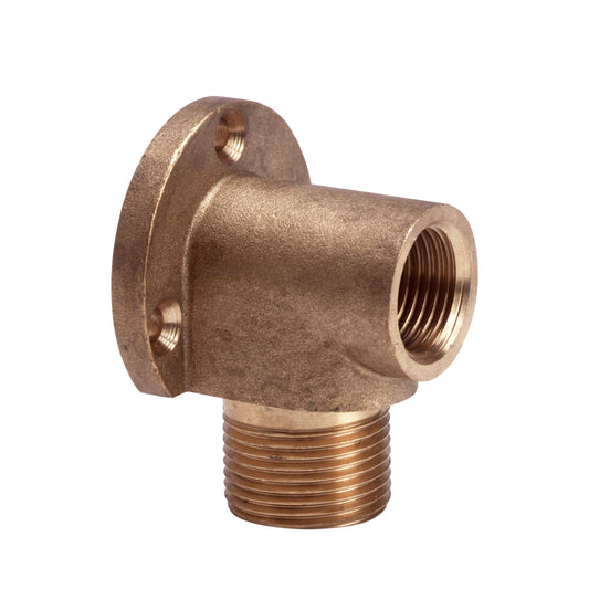 Girair wall plate elbow, brass, male thread x female thread, ¾" x ½"