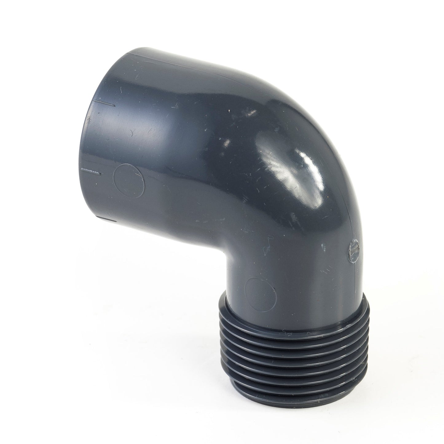 VDL threaded elbow 90°, PVC, internal glue x male thread, 10 bar, 50 mm x 2"