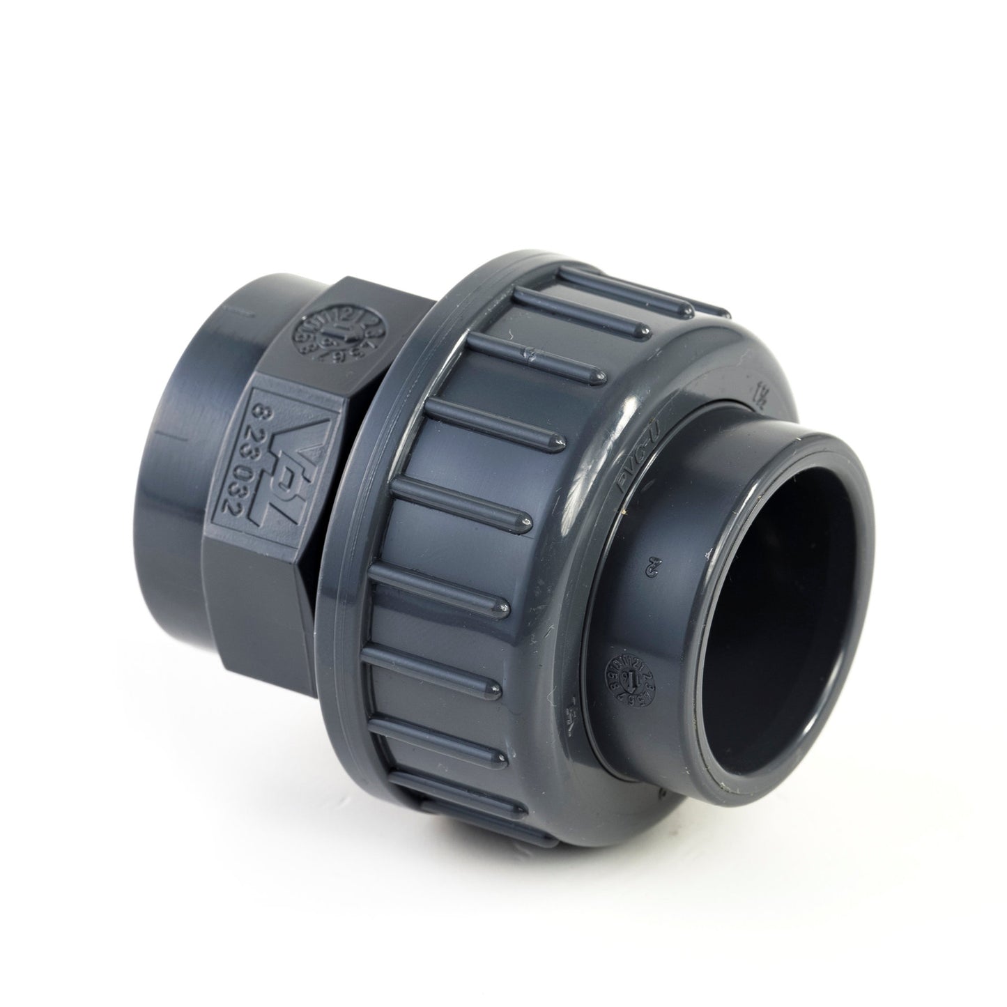 VDL 3-piece coupling, PVC, internal glue x female thread, 10 bar, type A, 40 mm x 1¼"