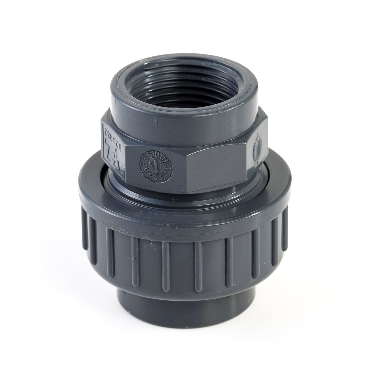VDL 3-piece coupling, PVC, internal glue x female thread, 10 bar, type A, 32 mm x 1"