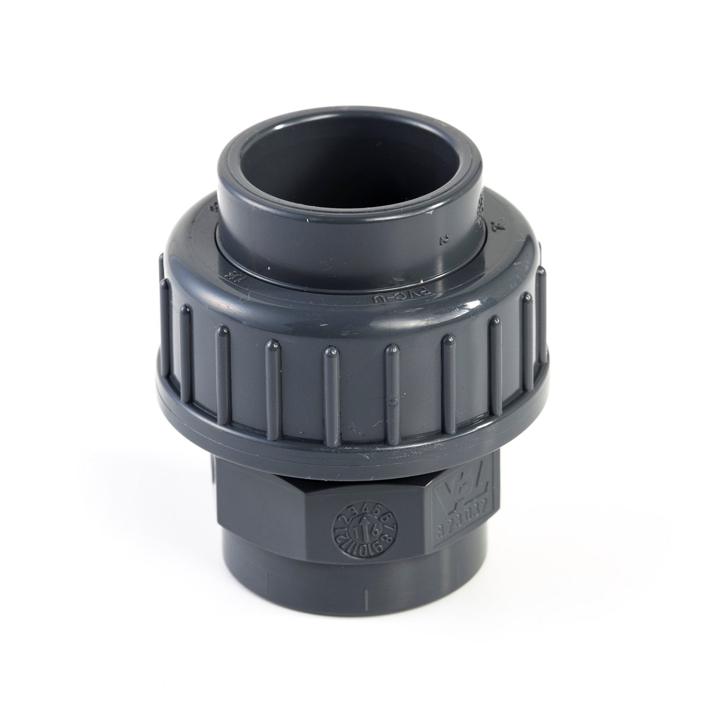 VDL 3-piece coupling, PVC, internal glue x female thread, 10 bar, type A, 50 mm x 1½"
