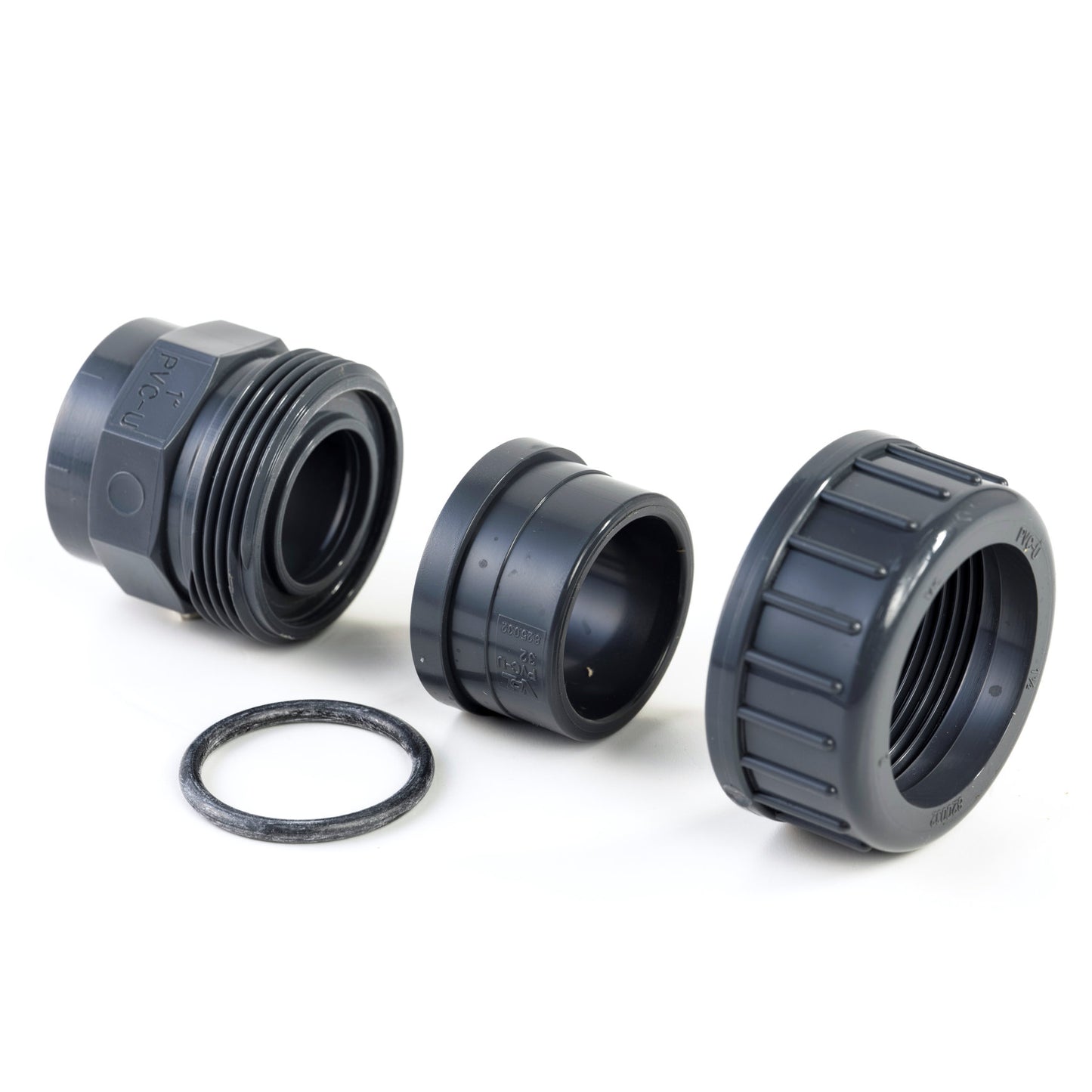 VDL 3-piece coupling, PVC, internal glue x female thread, 10 bar, type A, 63 mm x 2"