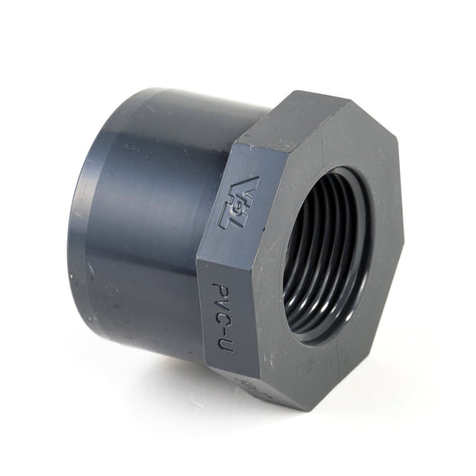 VDL insert screw ring, PVC, external glue x female thread, 16 bar, type A, 50 mm x 1"