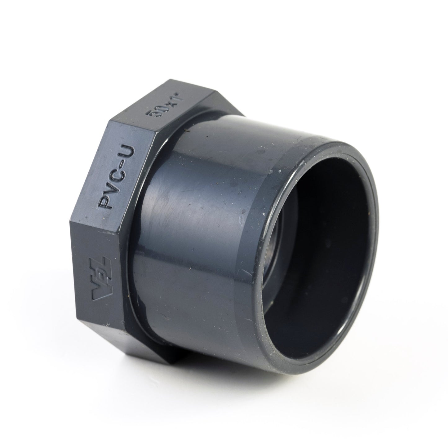VDL insert screw ring, PVC, external glue x female thread, 16 bar, type A, 50 mm x 1"
