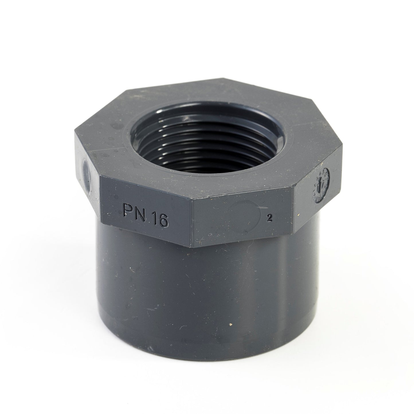 VDL insert screw ring, PVC, external glue x female thread, 16 bar, type A, 50 mm x 1"