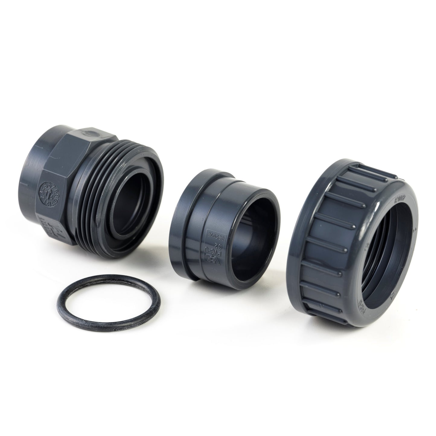 VDL 3-piece coupling, PVC, 2x internal glue, 16 bar, 20 mm, type A