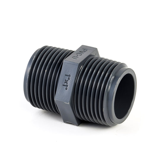 VDL double nipple, PVC, 2x male thread, 16 bar, 3/8"