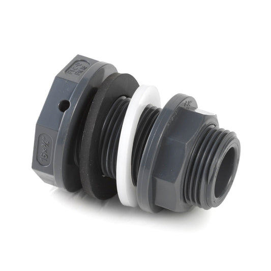 VDL reservoir coupling, PVC, external thread x internal glue, ¾" x 16 mm