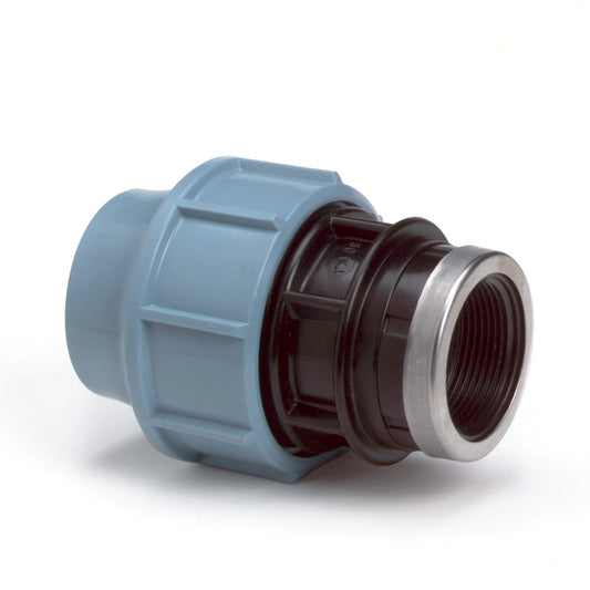 Unidelta female adapter, PP, clamp x female thread, Kiwa, 16 bar, 40 mm x 1½"