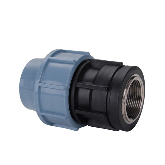 Unidelta female adapter, PP, clamp x brass female thread, Kiwa, 16 bar, 25 mm x ¾"