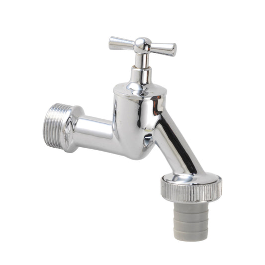 Bonfix bib cock, chrome-plated brass, with hose coupling, ¾"