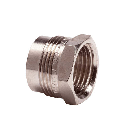 Bonfix connection piece, straight, chrome-plated, Gastec QA, ½" female thread x M24
