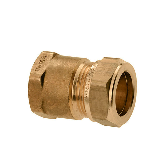 Adaptador hembra Bonfix, latón, rosca hembra x compresión, Kiwa/Gastec QA, 1" x 28 mm
