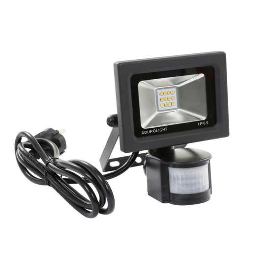 Adurolight® Premium Quality Line LED floodlight with sensor, Firmio Sensory, 10 W, 4000 K